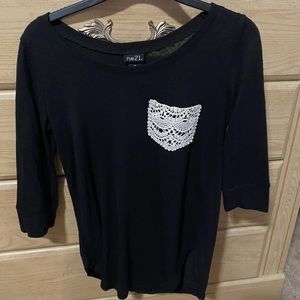 NEW black half sleeve shirt